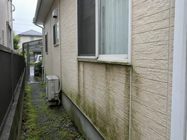 写真3 北側の下の方（隣家との間から）